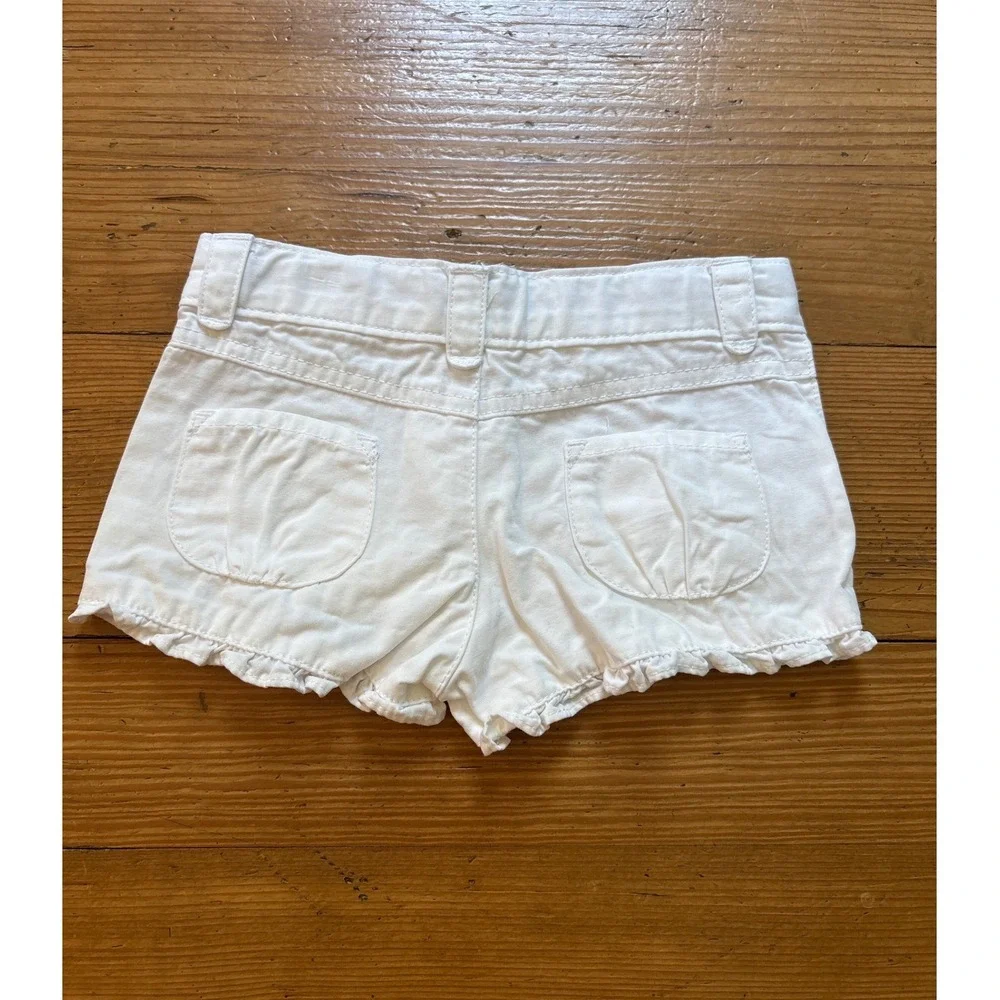Gymboree‎ Shorts Kids White Ice Cream Cone Embroidered Ruffle Hem SIZE 3T